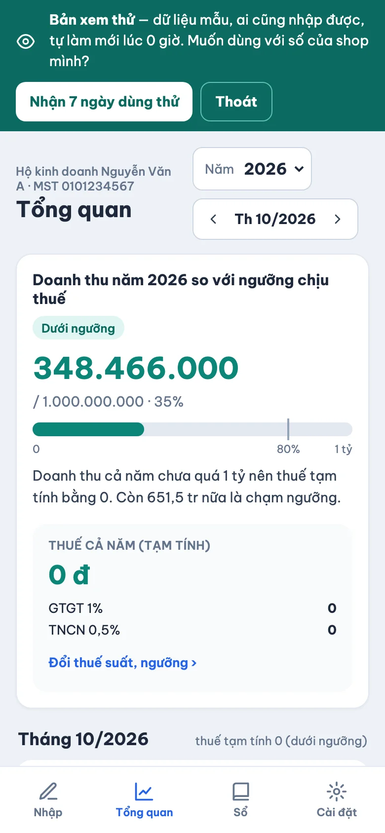 Màn Tổng quan trên điện thoại
